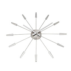 Nextime - 2610ZI - Pendule Murale - 58 - Acier Inoxydable - Plastique - Argent - 'Plug Inn' - Diamètre: 58 cm pas cher