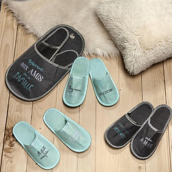 The Home Deco Factory Porte chaussons invités avec 4 paires de chaussons Family.