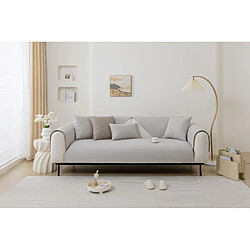 LUUCOZK Housse De Siège De Canapé Antidérapante Protecteur De Coussin De Canapé - Blanc Gris-70x90CM