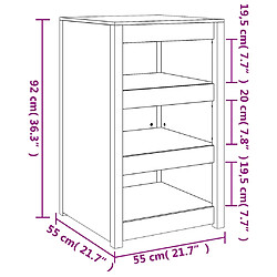 vidaXL Armoire de cuisine d'extérieur 55x55x92 cm bois massif douglas pas cher