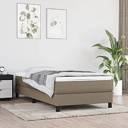 Maison Chic Structures de lit + matelas,Lit à sommier tapissier avec matelas Taupe 80x200 cm Tissu -MN54507