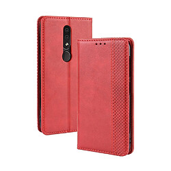 Wewoo Housse Coque Étui en cuir à boucle magnétique avec texture rétro pour Crazy Horse et rabat horizontal Nokia 4.2avec supportlogements cartes et cadre photo Rouge