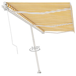 Maison Chic Auvent manuel rétractable,Store manuel de porte sur pied 600x300 cm Jaune/Blanc -GKD55004