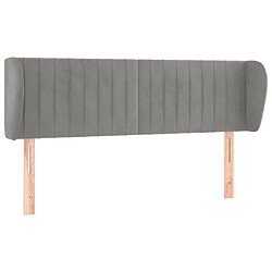 vidaXL Tête de lit avec oreilles Gris clair 147x23x78/88 cm Velours