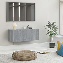 Maison Chic Meuble TV scandinave gris - Banc TV pour salon Sonoma 80x30x30 cm Bois d'ingénierie -MN77179