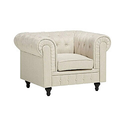 Beliani Fauteuil CHESTERFIELD Tissu Beige