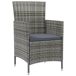 Avis Maison Chic Mobilier à dîner 9 pcs de jardin avec coussins - Ensemble table et chaises d'extérieur - Salon/Mobilier de jardin classique Résine tressée Gris -MN56410