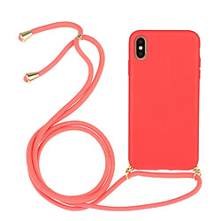 Coque en TPU souple avec sangle multifonction rouge pour votre Apple iPhone X/XS 5.8 pouces