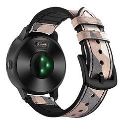 Avis Bracelet en cuir véritable marron/camouflage pour Garmin Vivoactive 3/Vivomove HR