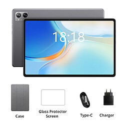 Tablette N-one NPad Plus mise à niveau 8 Go + 128 Go MTK 8183 Octa-Core Android 13 batterie 7500 mAh, avec étui en cuir et film trempé