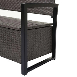 Avis Mendler Poly-Rattan Banc 3 places HWC-F39, Banc de jardin coffre, rangement Coussin d'assise ~ gris chiné, coussin vert