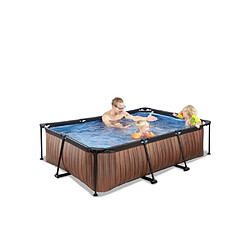 Acheter EXIT Piscine Wood 220x150x65cm avec pompe filtrante - marron