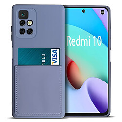 Coque en silicone avec porte-carte violet pour votre Xiaomi Redmi 10/Redmi 10 Prime