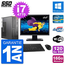 PC Fujitsu E520 DT Ecran 22" Intel i7-4770 RAM 16Go SSD 120Go Windows 10 Wifi - Occasion