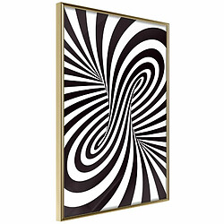 Paris Prix Affiche Murale Encadrée Black and White Swirl 20 x 30 cm Or