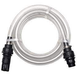 vidaXL Tuyau d'aspiration avec raccords 7 m 22 mm Blanc