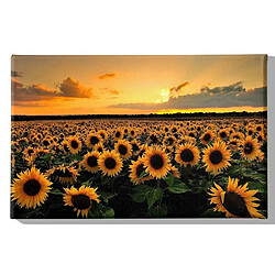 EPIKASA Impression sur Toile Tournesols, Orange, Polyester, 70x3x45 cm