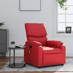 vidaXL Fauteuil de massage inclinable rouge similicuir