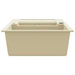 Acheter vidaXL Évier de cuisine Granit Double lavabo Beige