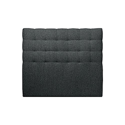 Sommeil de plomb Tete de lit Capitonnée Bouclette Noir L 135 cm - Ep 10 cm rembourré