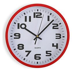 Versa Horloge Murale Plastique (3,8 x 25 x 25 cm) Rouge