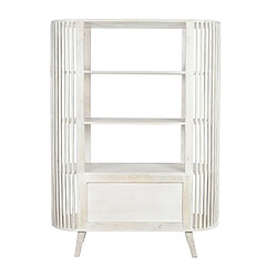 Pegane Etagère en manguier coloris blanc - Longueur 116 x Profondeur 40 x Hauteur 160 cm