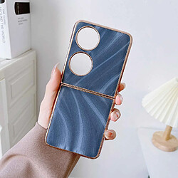 Coque en TPU + PU nano électroplaqué, anti-chute pour votre Huawei P50 Pocket - bleu