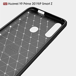 Wewoo Coque TPU en fibre de carbone à texture brossée pour Huawei Y9 Prime 2019 / P Smart Z rouge pas cher