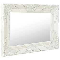 vidaXL Miroir mural style baroque 50x40 cm Blanc