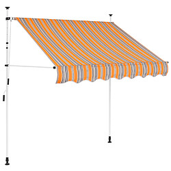 vidaXL Auvent rétractable manuel 150 cm Rayures jaunes et bleues