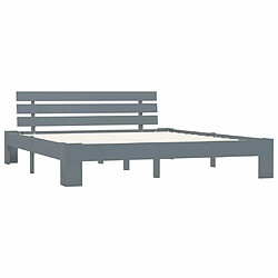 Maison Chic Lit adulte - Lit simple Cadre de lit,Structure du lit Contemporain Gris Bois de pin massif 160 x 200 cm -MN41022