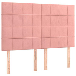 Maison Chic Lot de 4 Têtes de lit design pour chambre - Décoration de lit Rose 72x5x78/88 cm Velours -MN96534