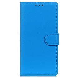 Etui en PU texture litchi avec support, bleu pour votre ZTE Libero 5G II 5G