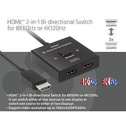 Avis Club 3D Club3D CSV-1384 HDMI? Commutateur bi-directionnel 2 en 1 pour 8K60Hz ou 4K120Hz