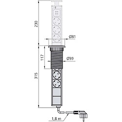 Avis Emuca Multiconnecteur élévateur Vertikal 60 mm blanc