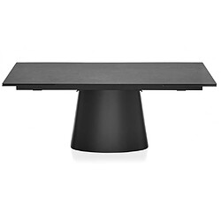 Inside 75 Table extensible 10 couverts ELLISSE 240 cm pieds métal plateau céramique noir