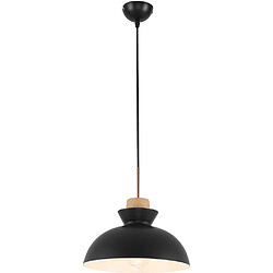 ICONIK INTERIOR Lampe Suspension design nordique en métal et en bois Noir