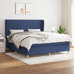 Maison Chic Lit Adulte - Lit simple Lit à sommier tapissier avec matelas moelleux - Meuble de Chambre - Bleu 160x200 cm Tissu -MN41012