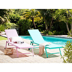 Beliani Chaise longue Métal Rose PORTOFINO