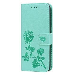 Wewoo Housse Coque Etui en cuir avec rabat horizontal relief Rose fentes pour cartes et porte-cartes Xiaomi Redmi 7A vert