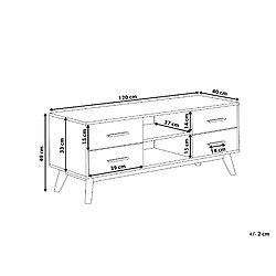 Beliani Meuble TV FLORIDA Marron clair