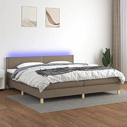 Sommier à lattes,Cadre à lattes de lit et matelas et LED pour Adulte Taupe 200x200cm Tissu -MN45674