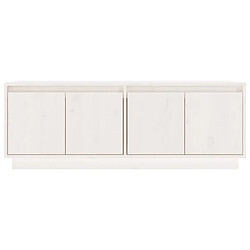 Maison Chic Meuble TV scandinave - Banc TV pour salon Blanc 110x34x40 cm Bois de pin massif -MN41697 pas cher