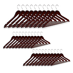 Helloshop26 Lot de de 30 cintres avec encoches en bois marron 13_0002499