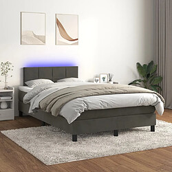 Sommier à lattes LED,Cadre à lattes de lit avec matelas pour Adulte Gris foncé 120x200 cm -MN24517