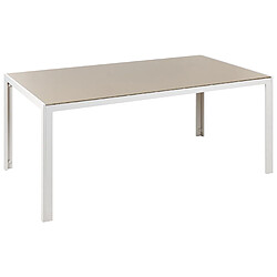 Beliani Table de jardin 160 x 90 cm Verre Beige CATANIA