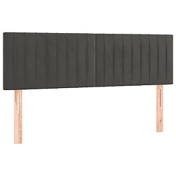 Acheter Maison Chic Tête de lit moderne à LED lumineuse pour chambre - Décoration de lit Gris foncé 144x5x78/88 cm Velours -MN54085