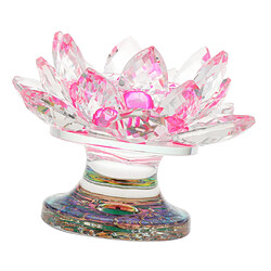 7 couleurs bouddhiste cristal lumière de thé en verre lumière de fleur de lotus rose pas cher