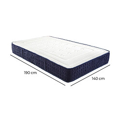 Visiodirect Matelas réversible CAMPA 140x200 cm, en mousse mémoire de forme, indépendance du couchage, mi-ferme, face été/hiver, épaisseur 24 cm