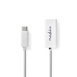 NEDIS Câble Adaptateur USB Type-C Type-C Mâle - RJ45 (8P8C) Femelle 0,2 m Blanc